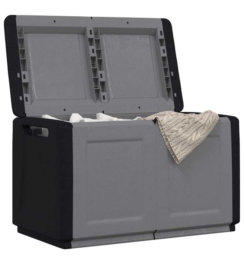 Boîte de rangement de jardin 96x53x57 cm 230 L Gris foncé noir