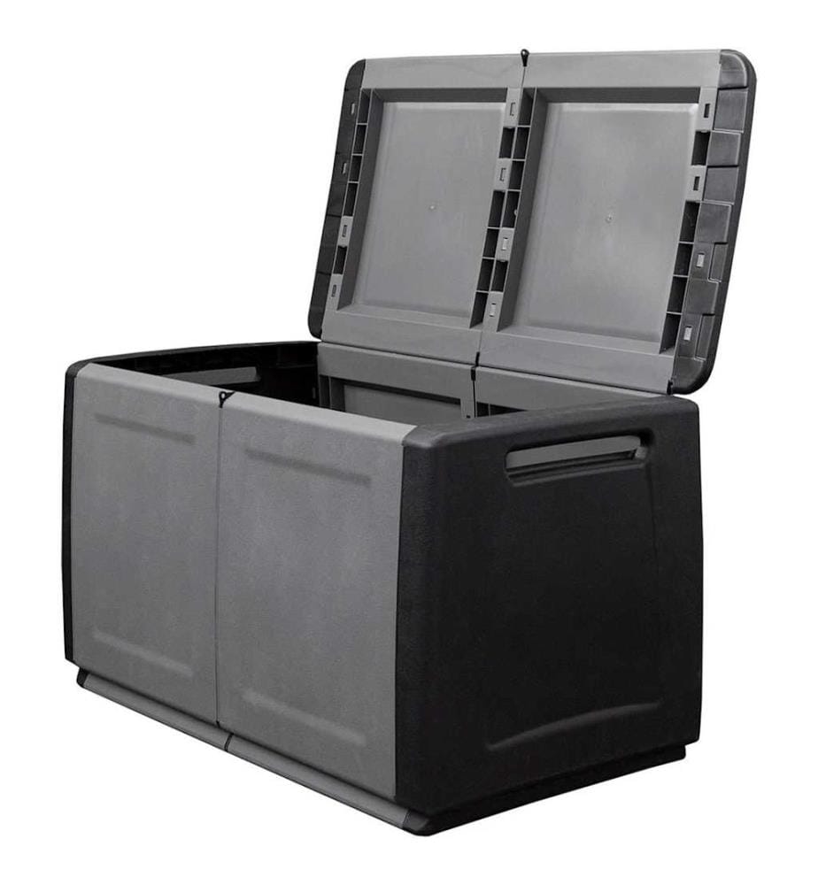 Boîte de rangement de jardin 96x53x57 cm 230 L Gris foncé noir