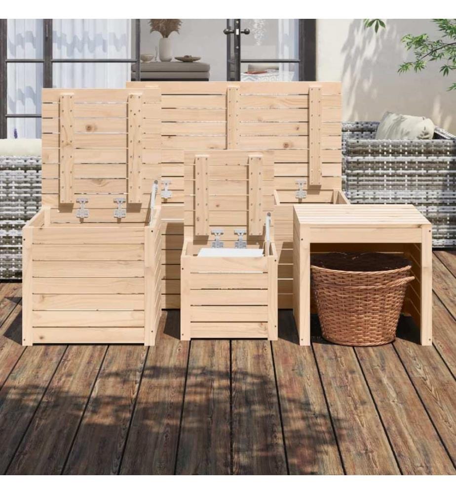 4-tlg. Gartenbox-Set Massivholz Kiefer