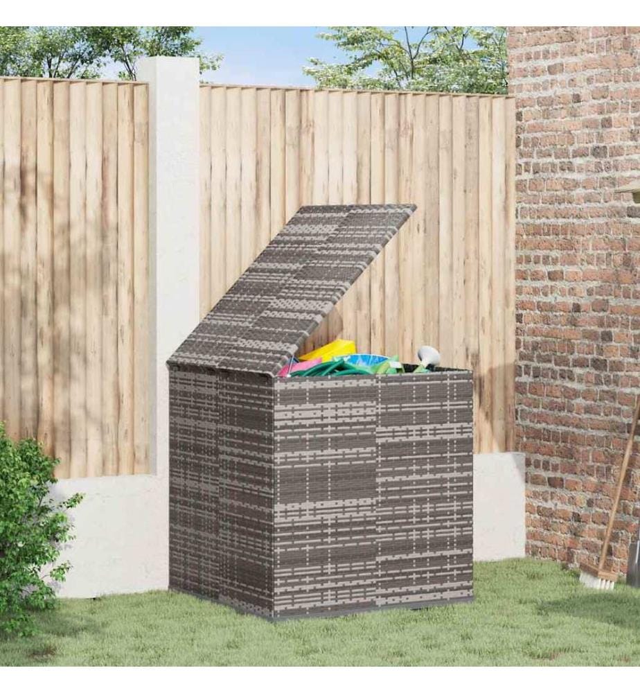Garten-Kissenbox PE Rattan 100x97,5x104 cm Grau