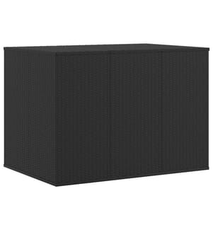 Boîte à coussins de jardin Résine tressée 145x100x103 cm Noir