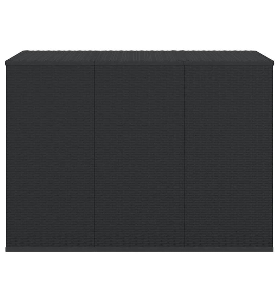 Garten-Kissenbox PE Rattan 145x100x103 cm Schwarz