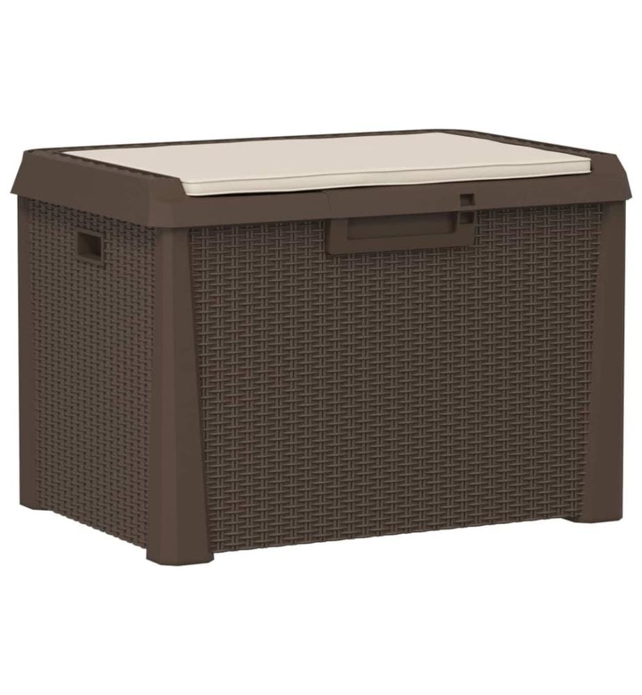 Gartentruhe mit Sitzkissen Braun 125 L PP