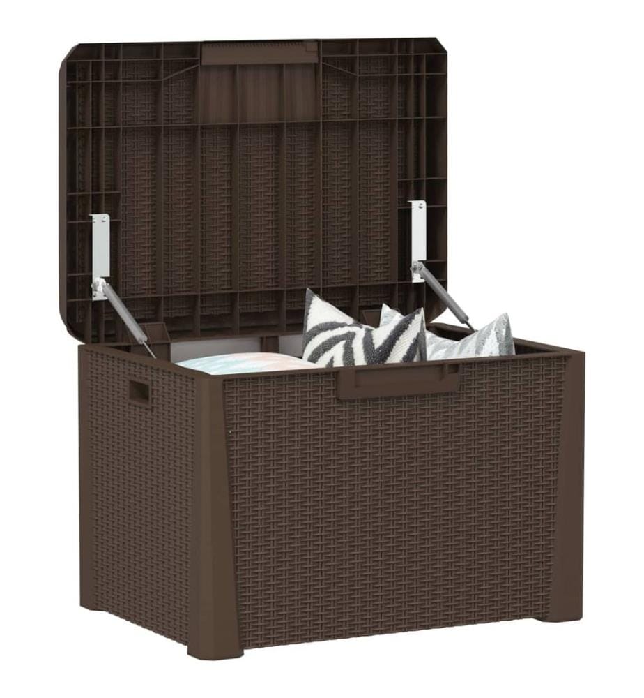 Gartentruhe mit Sitzkissen Braun 125 L PP