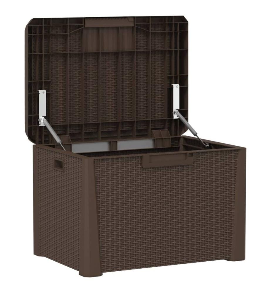 Gartentruhe mit Sitzkissen Braun 125 L PP