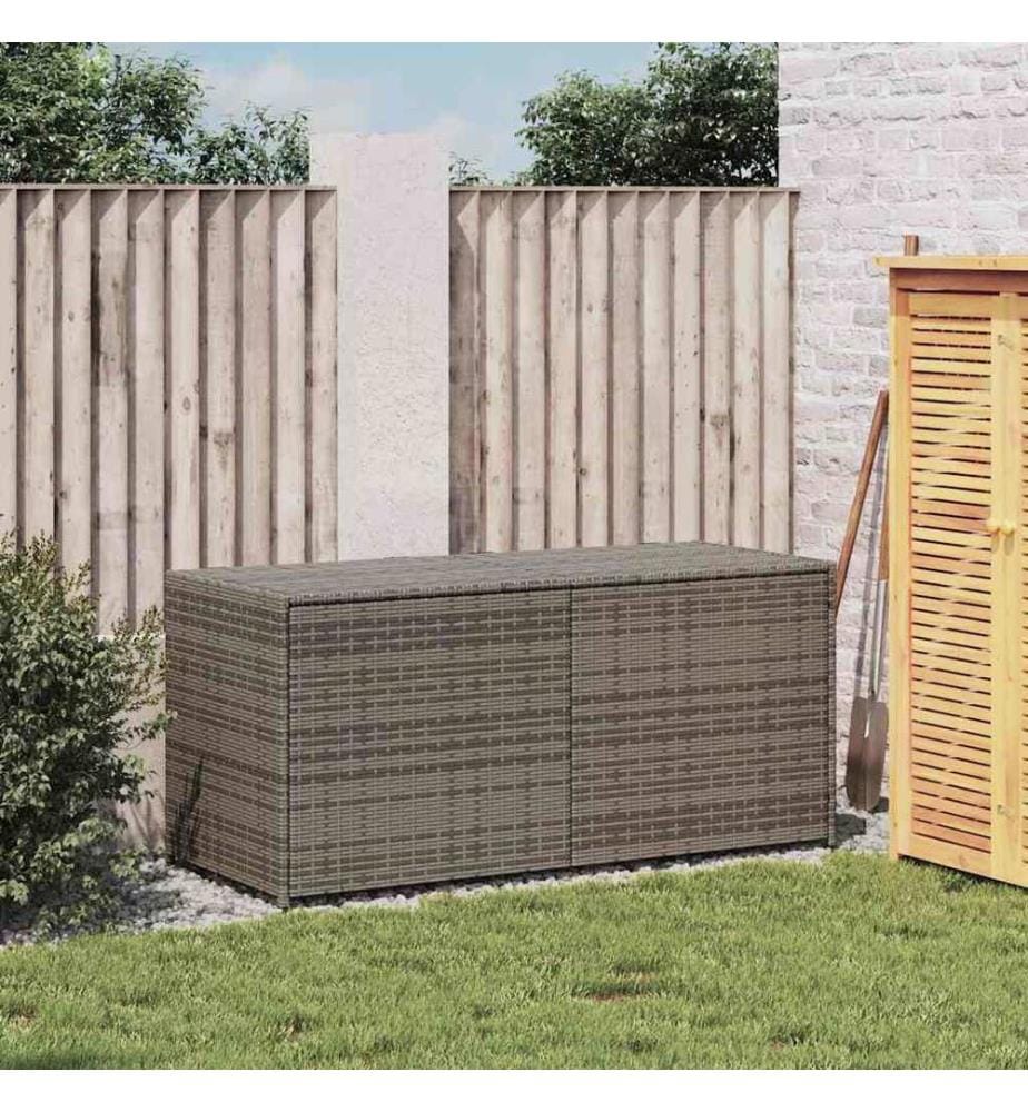 Gartentruhe Grau 283L Poly Rattan