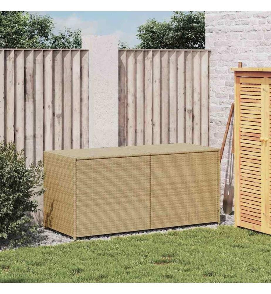 Gartentruhe Beige 283L Poly Rattan