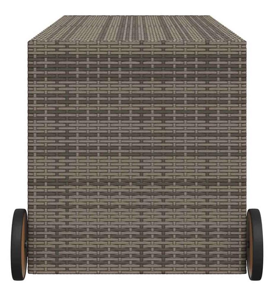 Gartentruhe mit Rollen Grau 283L Poly Rattan