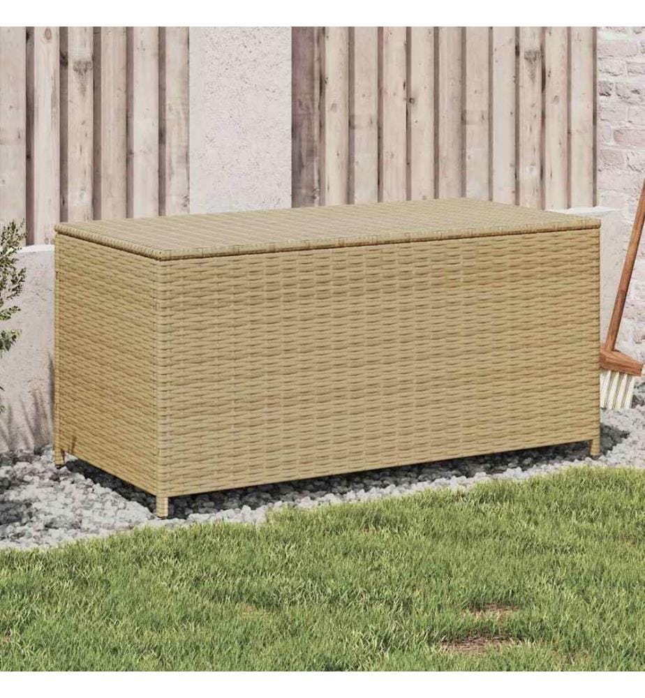 Boîte de rangement de jardin mélange beige 190L résine tressée