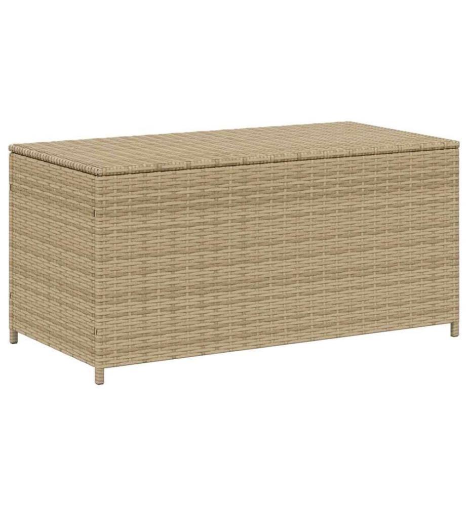 Boîte de rangement de jardin mélange beige 190L résine tressée