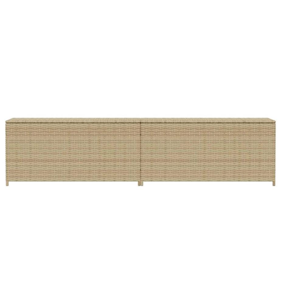 Boîte de rangement de jardin mélange beige 469L résine tressée