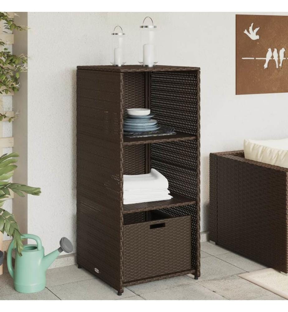 Gartenschrank Braun 50x55x115 cm Poly Rattan