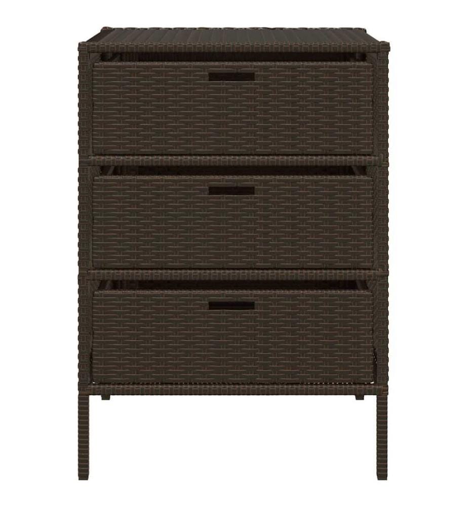 Gartenschrank Braun 55x59x80 cm Poly Rattan