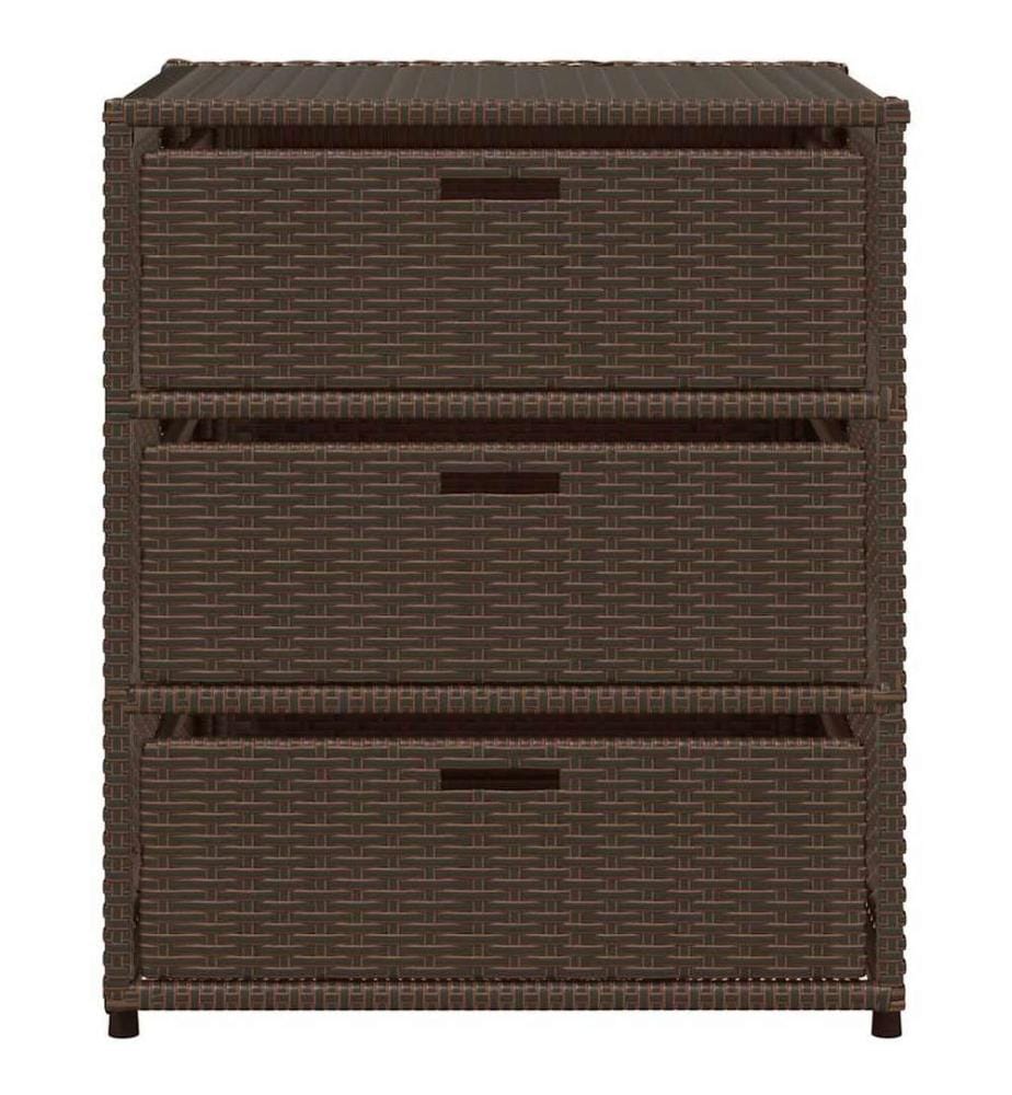 Gartenschrank Braun 55x59x69 cm Poly Rattan