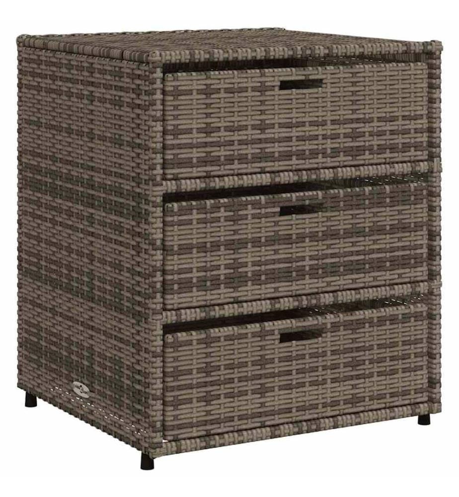 Gartenschrank Grau 55x59x69 cm Poly Rattan