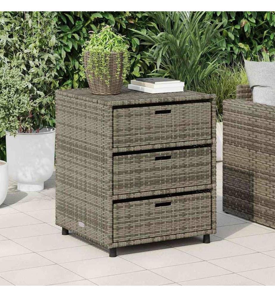 Gartenschrank Grau 55x59x69 cm Poly Rattan