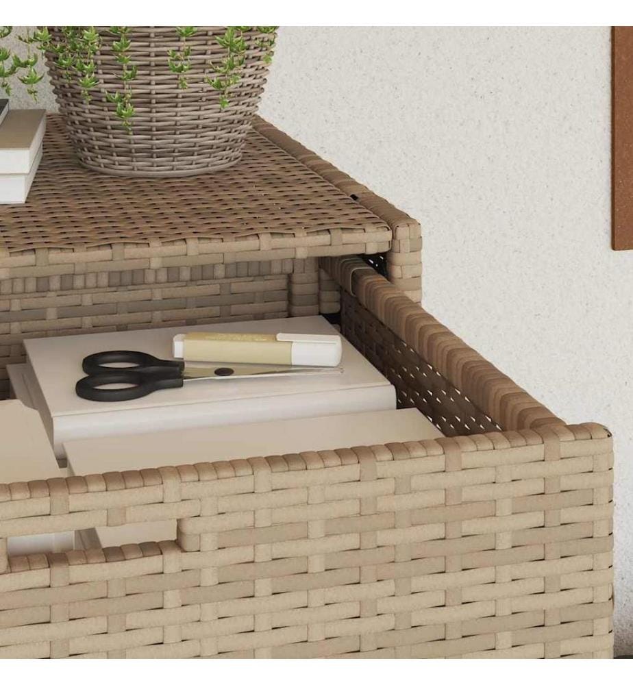 Gartenschrank Beige 105x55x113 cm Poly Rattan