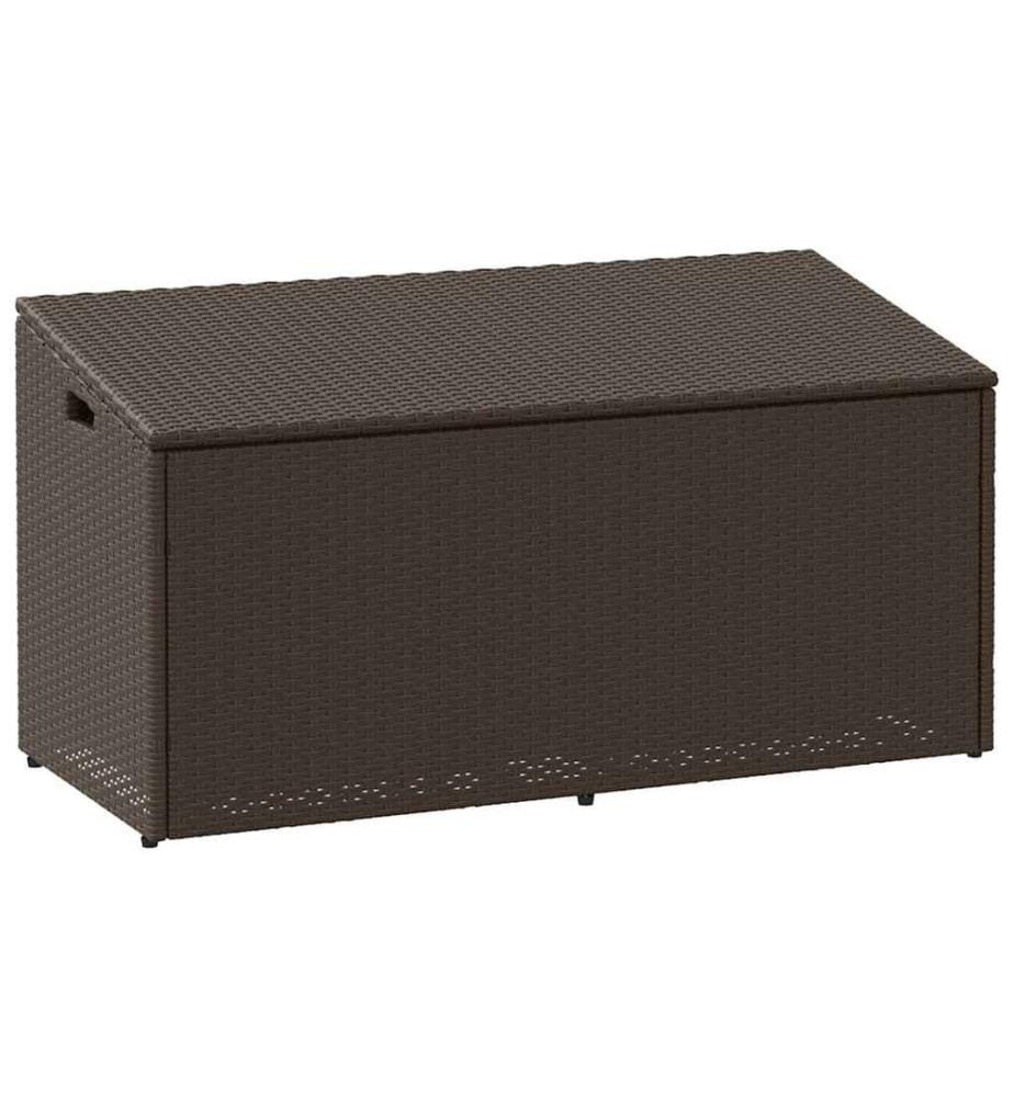 Boîte de rangement de jardin marron 110x50x58 cm résine tressée