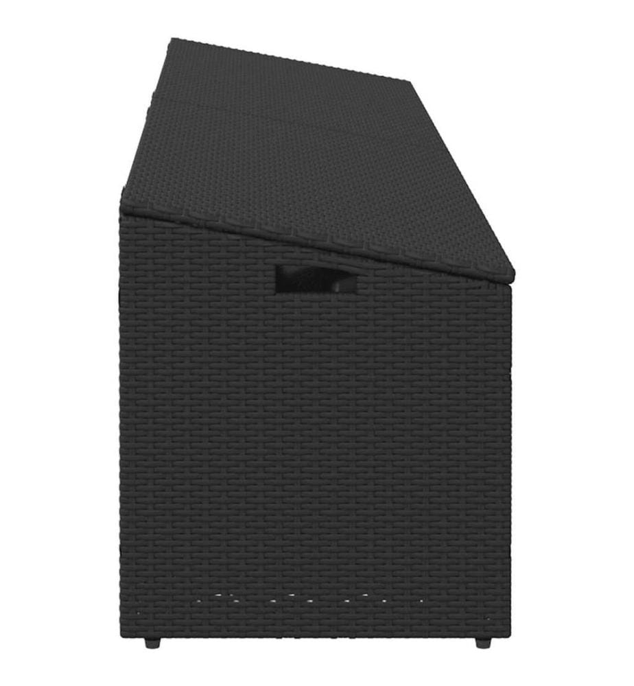 Boîte de rangement de jardin noir 220x50x58 cm résine tressée