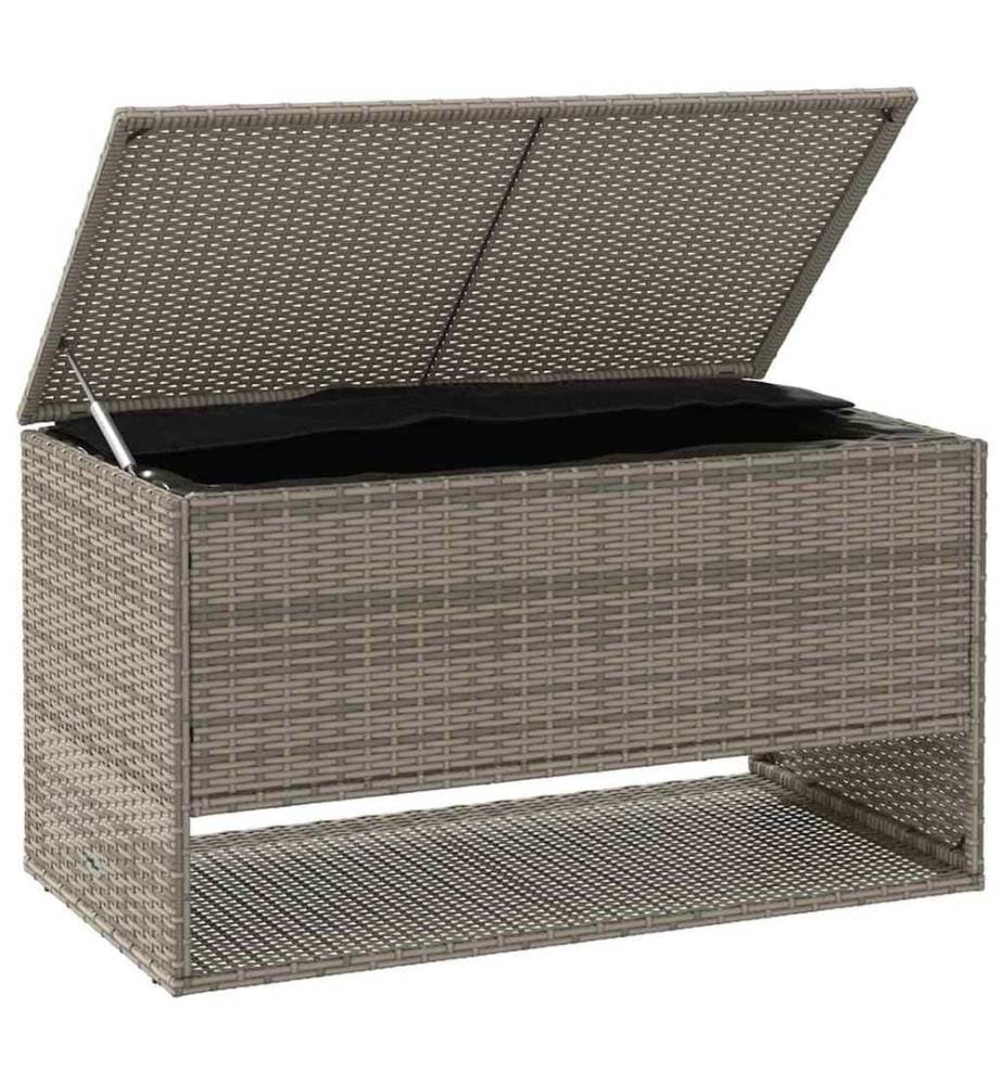 Outdoor-Kissenbox Grau 100x55x55,5 cm Poly Rattan