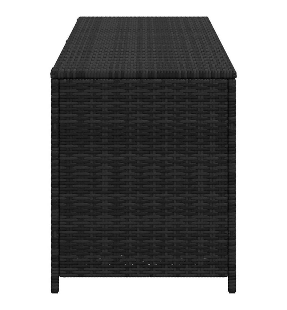 Boîte de rangement de jardin Noir 150x50x60 cm Résine tressée