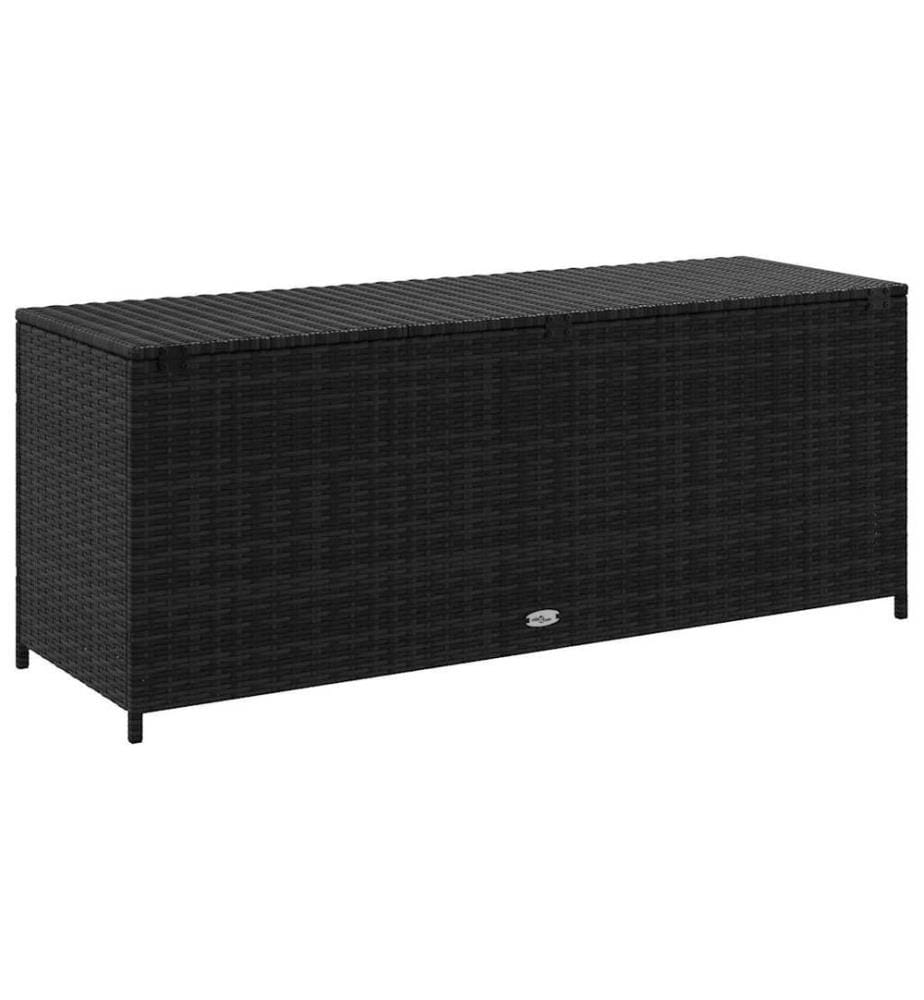 Boîte de rangement de jardin Noir 150x50x60 cm Résine tressée