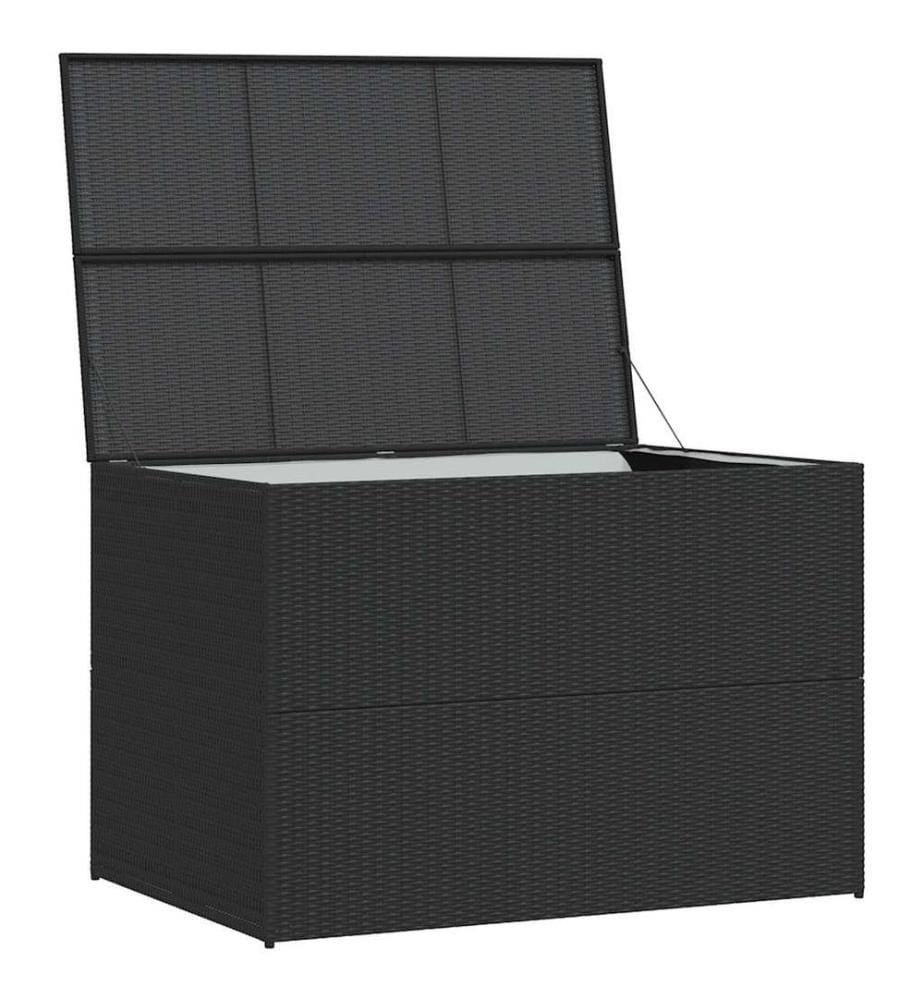 Boîte de rangement de jardin noir 150x100x100 cm résine tressée