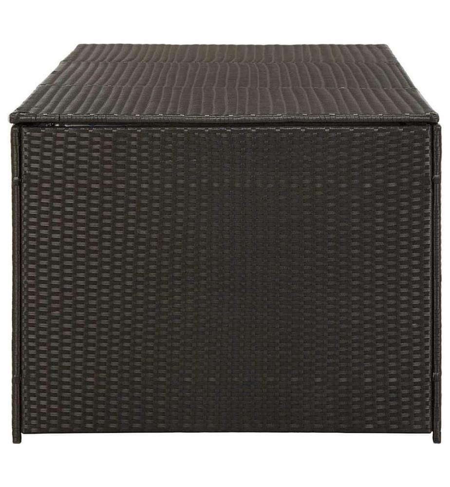 Boîte de rangement de jardin résine tressée 180x90x70 cm marron