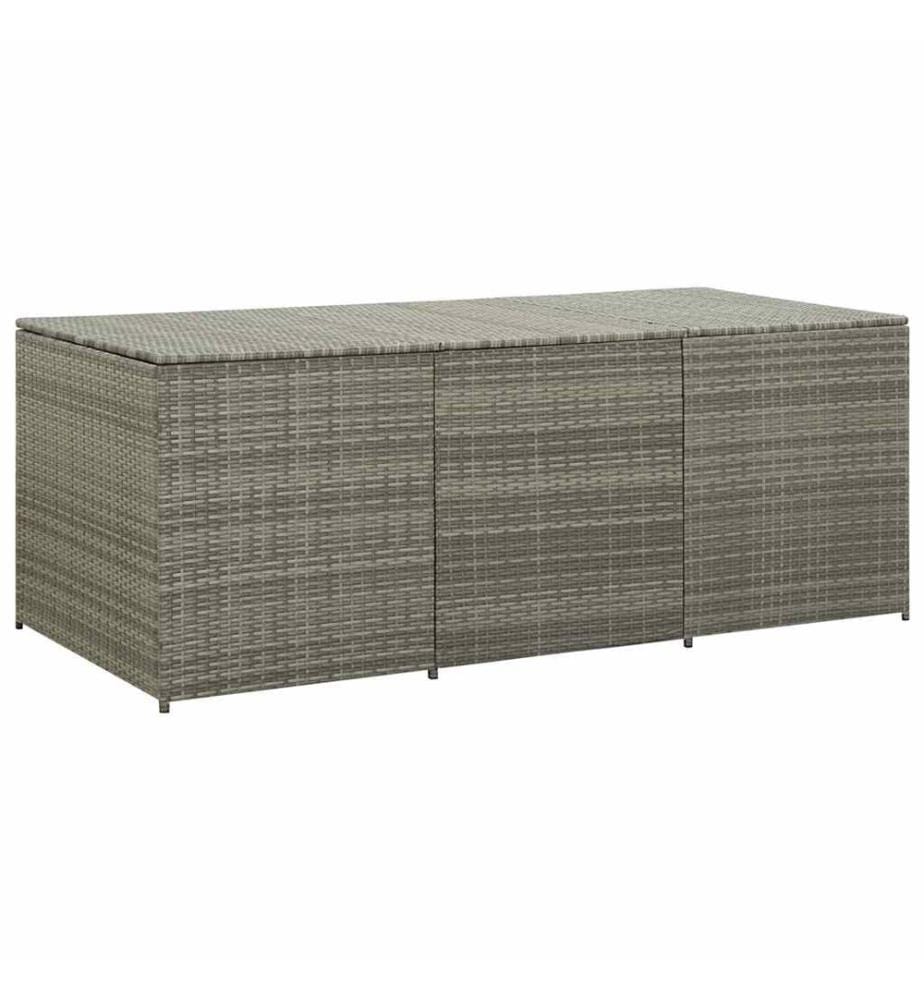 Boîte de rangement de jardin résine tressée 180x90x70 cm gris