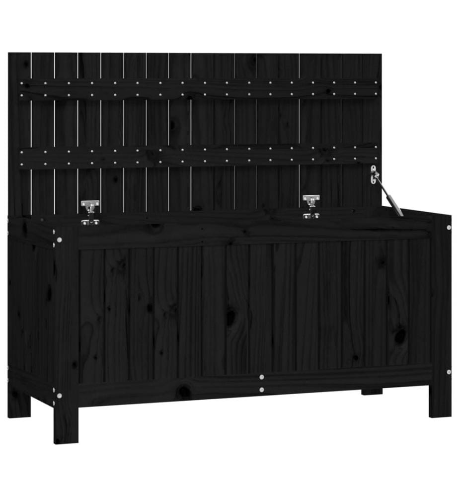 Boîte de rangement de jardin Noir 108x42,5x54cm Bois massif pin