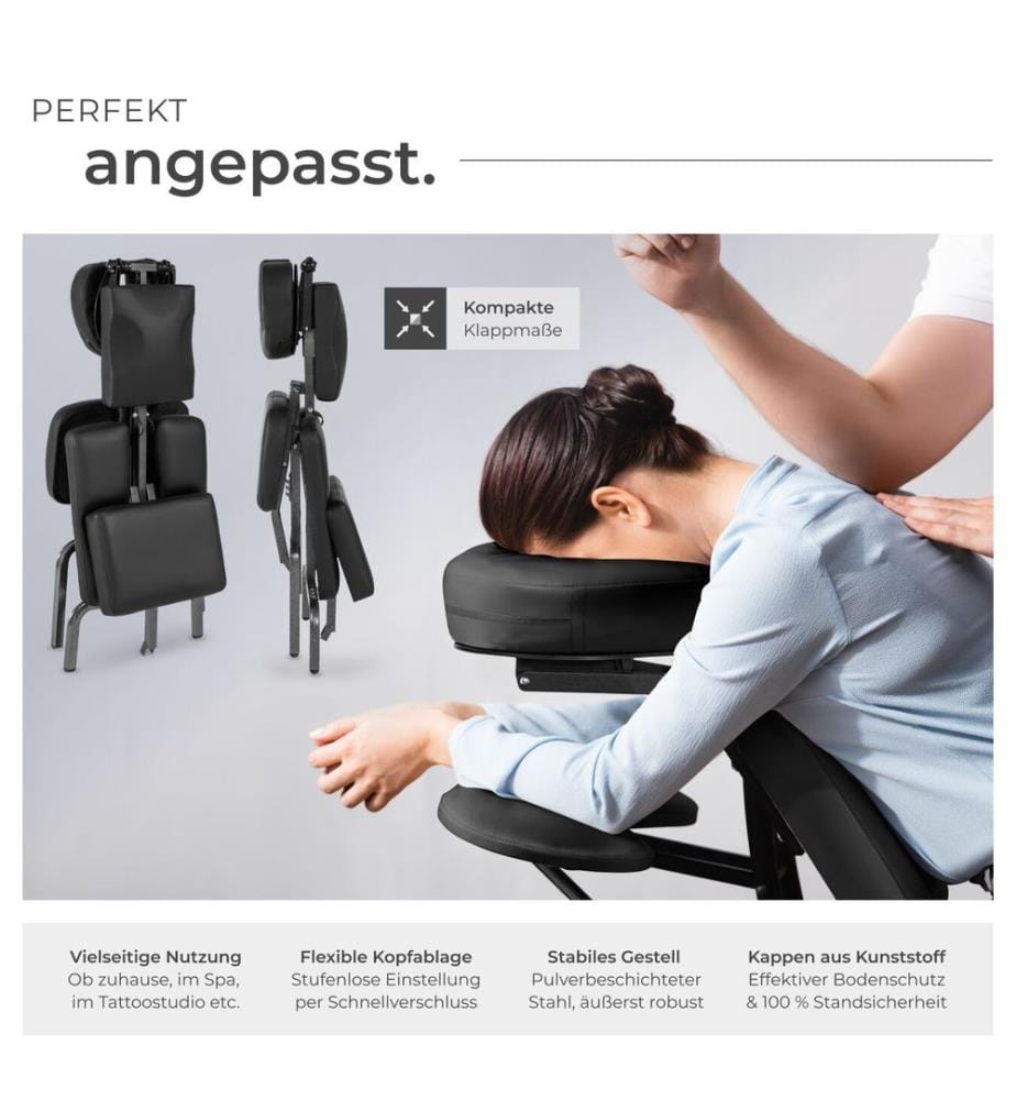 Sedia da massaggi in pelle sintetica - nero