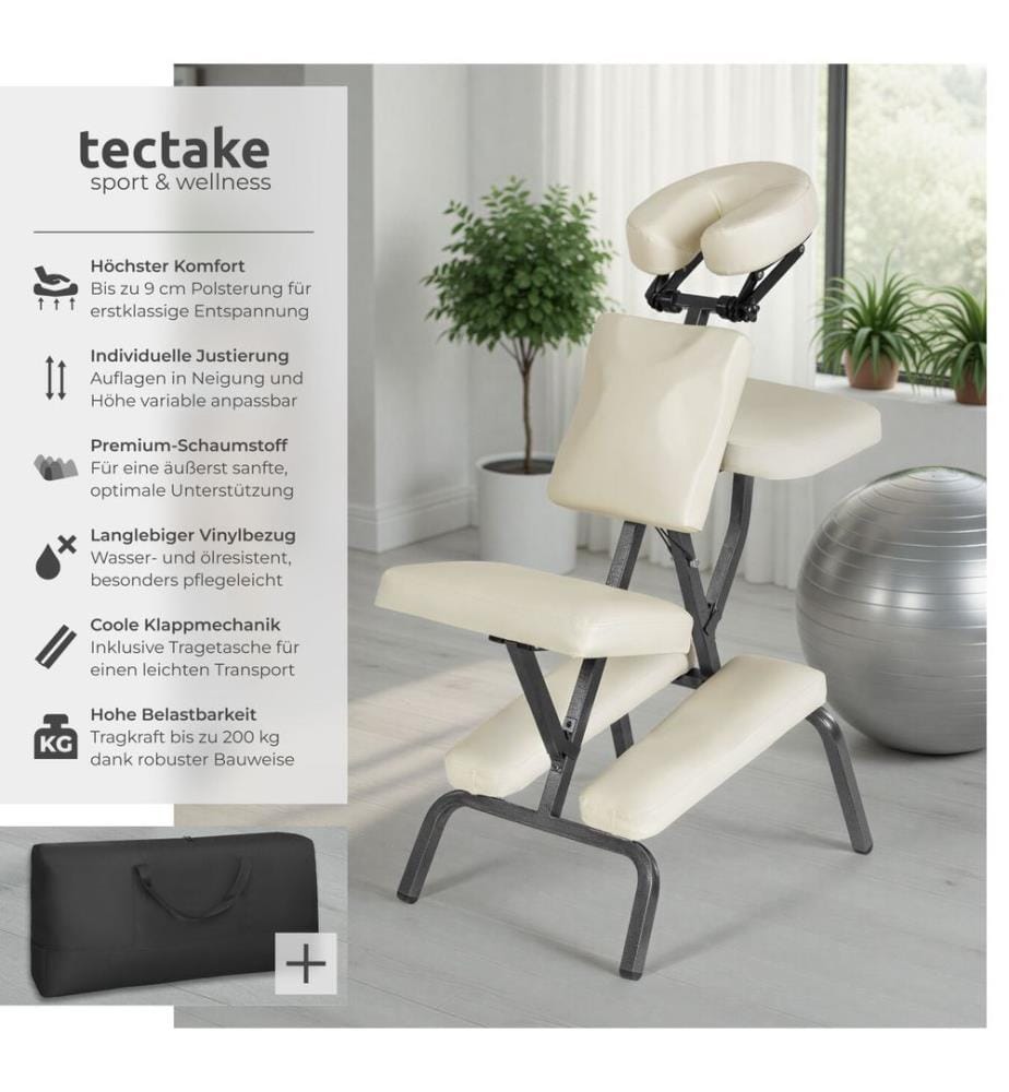 Sedia da massaggi in pelle sintetica - beige
