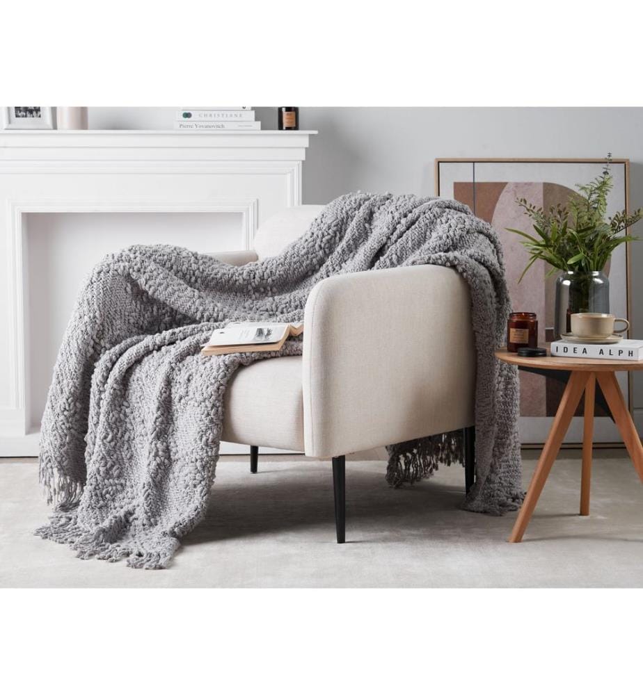 Coperta VELLA Cotone 150 x 200 cm Grigio