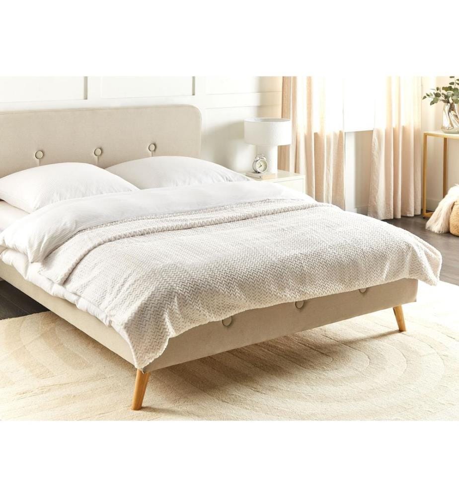 Couvre-lits SURMI Fourrure synthétique 150 x 200 cm Blanc cassé