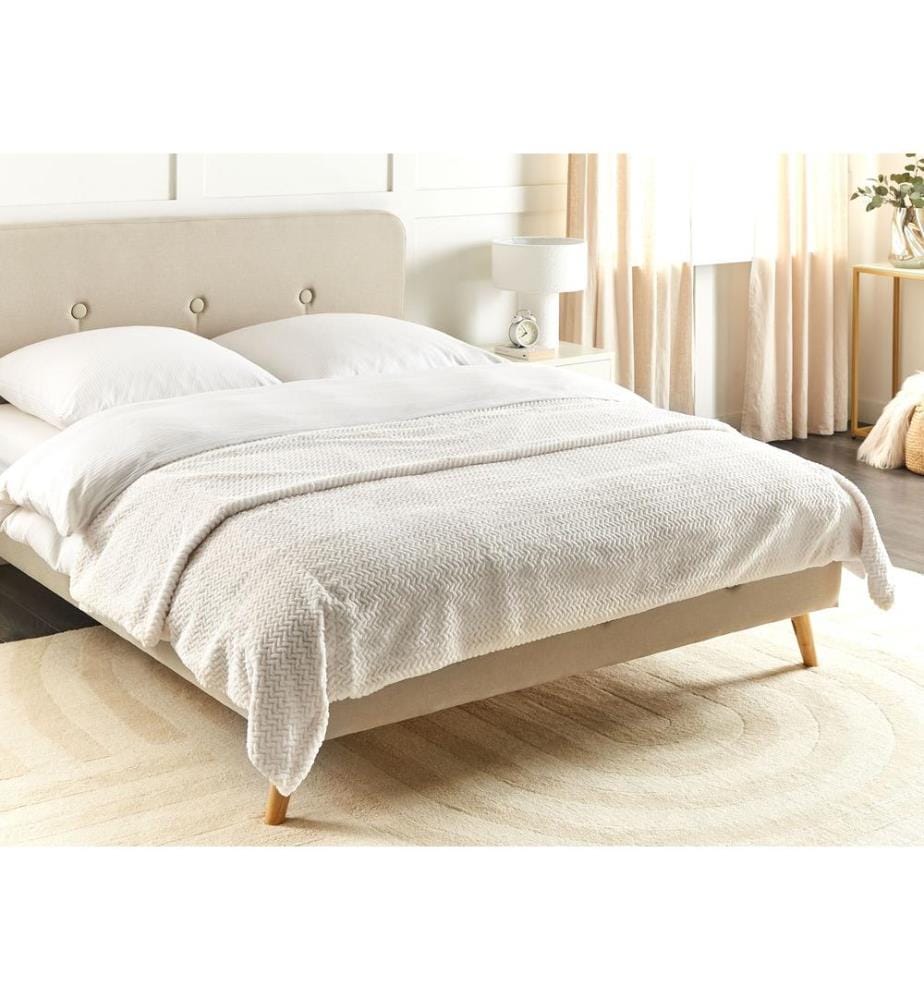 Tagesdecke SURMI Webpelz 200 x 220 cm Cremeweiss