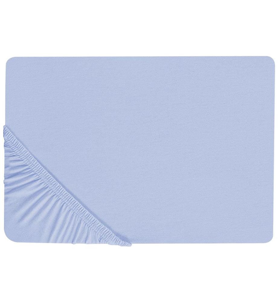 Drap housse JANBU Coton 160 x 200 cm Bleu clair