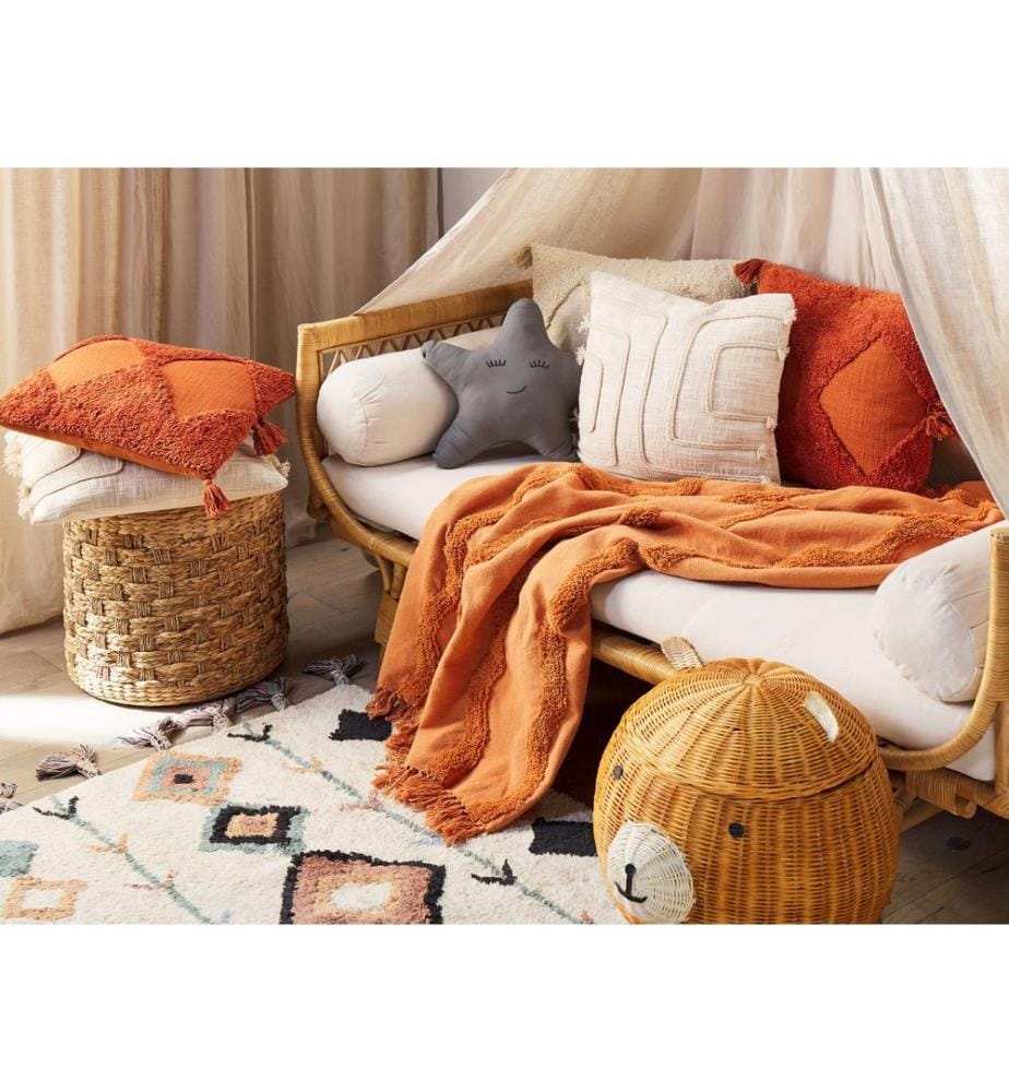 Couverture KHARI Coton 125 x 150 cm Orange