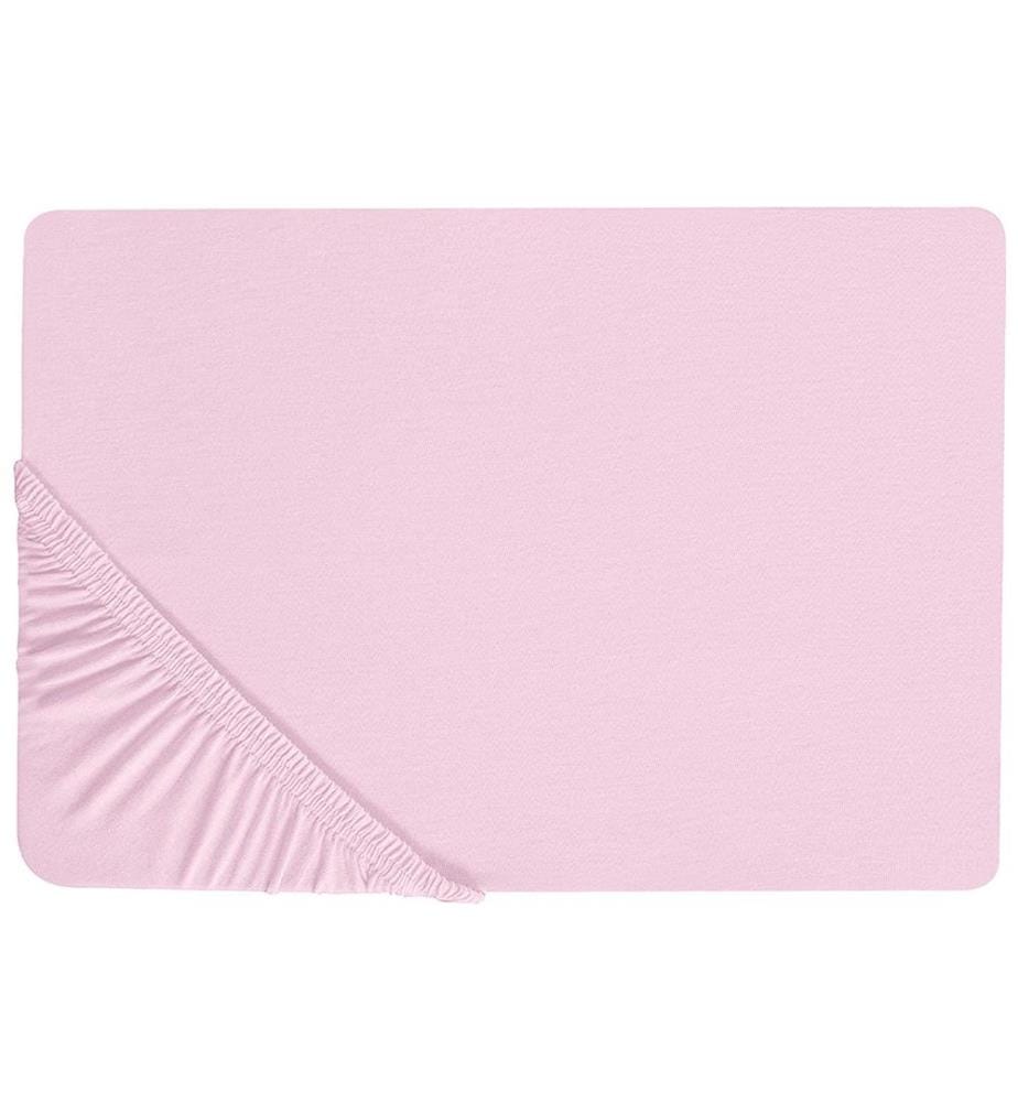 Drap housse JANBU Coton 160 x 200 cm Rose pastel