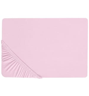 Spannbettlaken JANBU Baumwolle 180 x 200 cm Pastellrosa