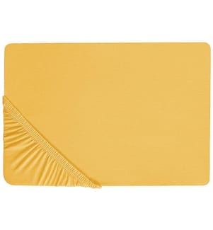 Spannbettlaken JANBU Baumwolle 160 x 200 cm Senfgelb