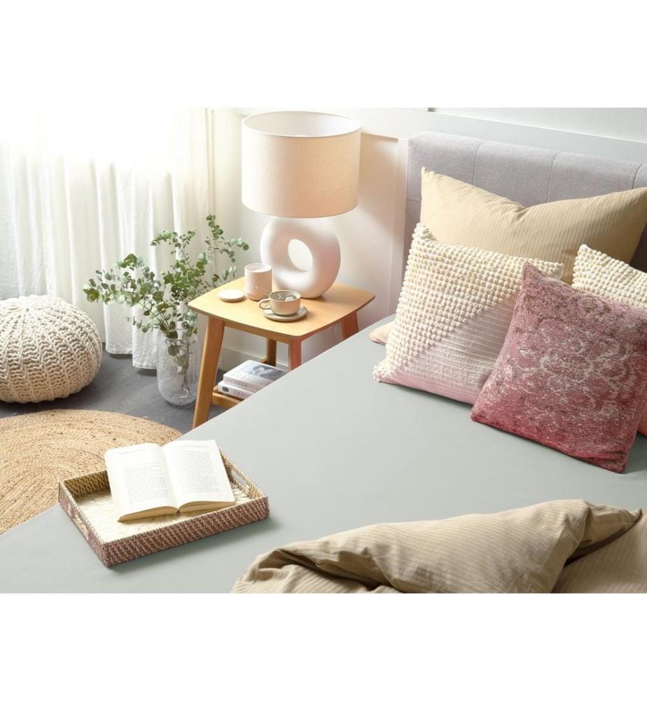 Drap housse JANBU Coton 180 x 200 cm Vert clair