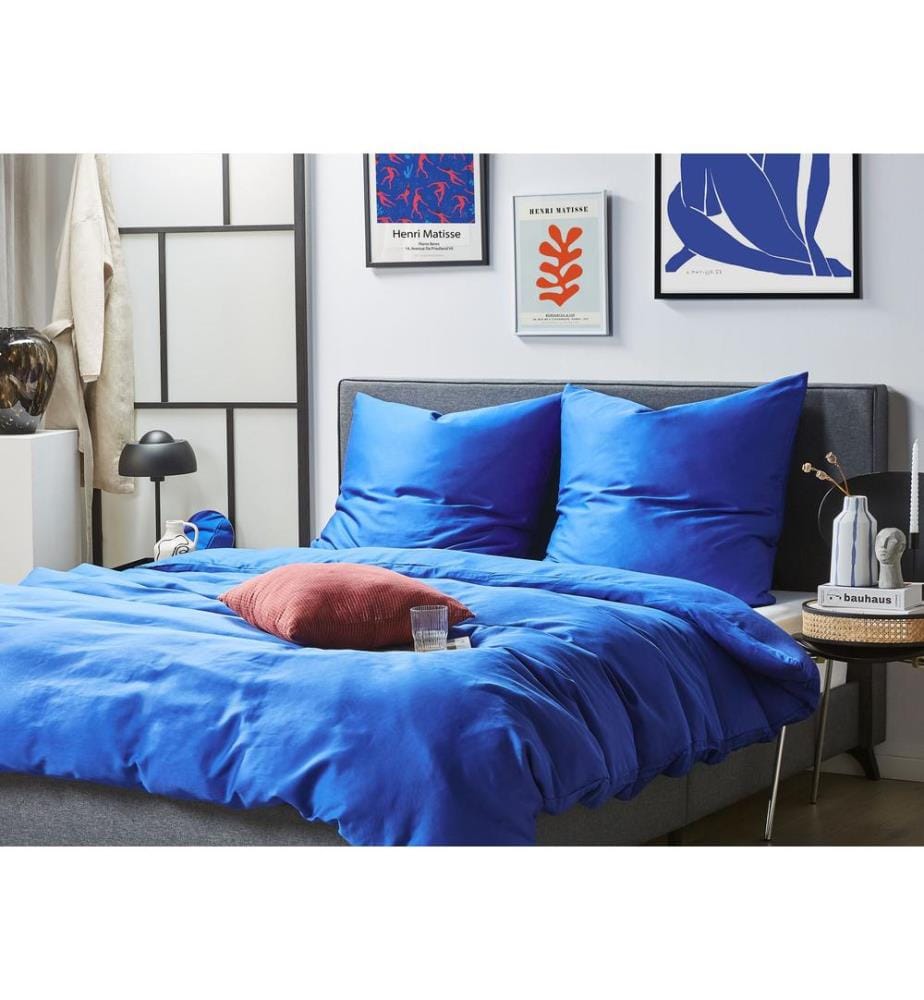 Set Copripiumino HARMONRIDGE Raso di Cotone 220 x 240 cm Blu scuro