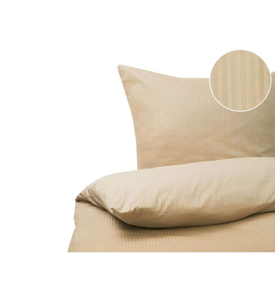 Ensemble de housses de couette AVONDALE Satin de coton 155 x 220 cm Beige