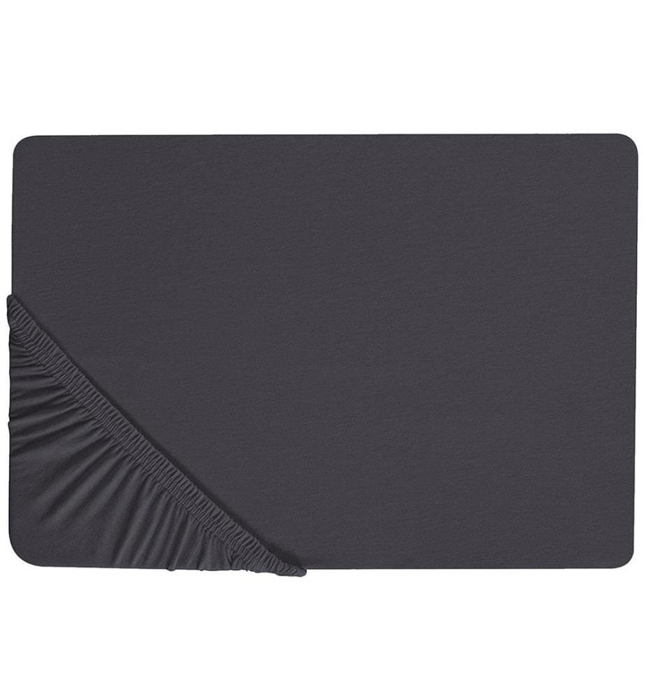Drap housse HOFUF Coton 160 x 200 cm Noir