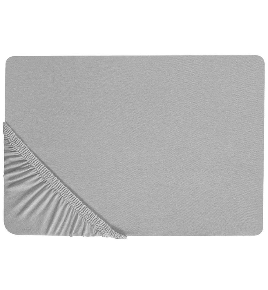Drap housse HOFUF Coton 140 x 200 cm Gris clair