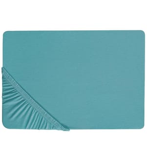 Fitted Sheet HOFUF Cotton 200 x 200 cm Turquoise