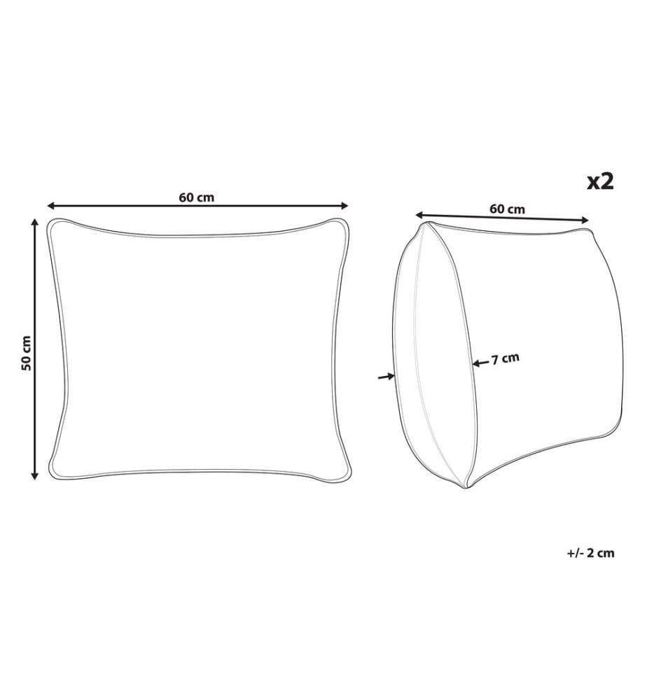 Lot de 2 oreillers ERRIGAL Bas Microfibre 50 x 60 cm Blanc