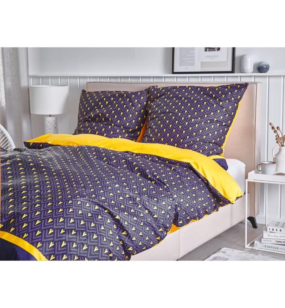 Set Copripiumino WALLINGFORD Raso di Cotone 135 x 200 cm Blu