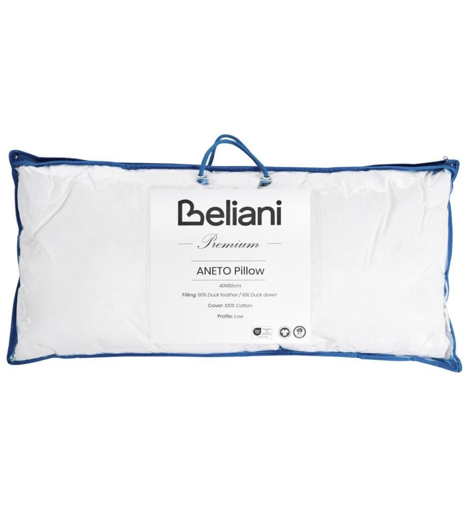 Oreiller ANETO Bas de plumes de canard 40 x 80 cm Blanc