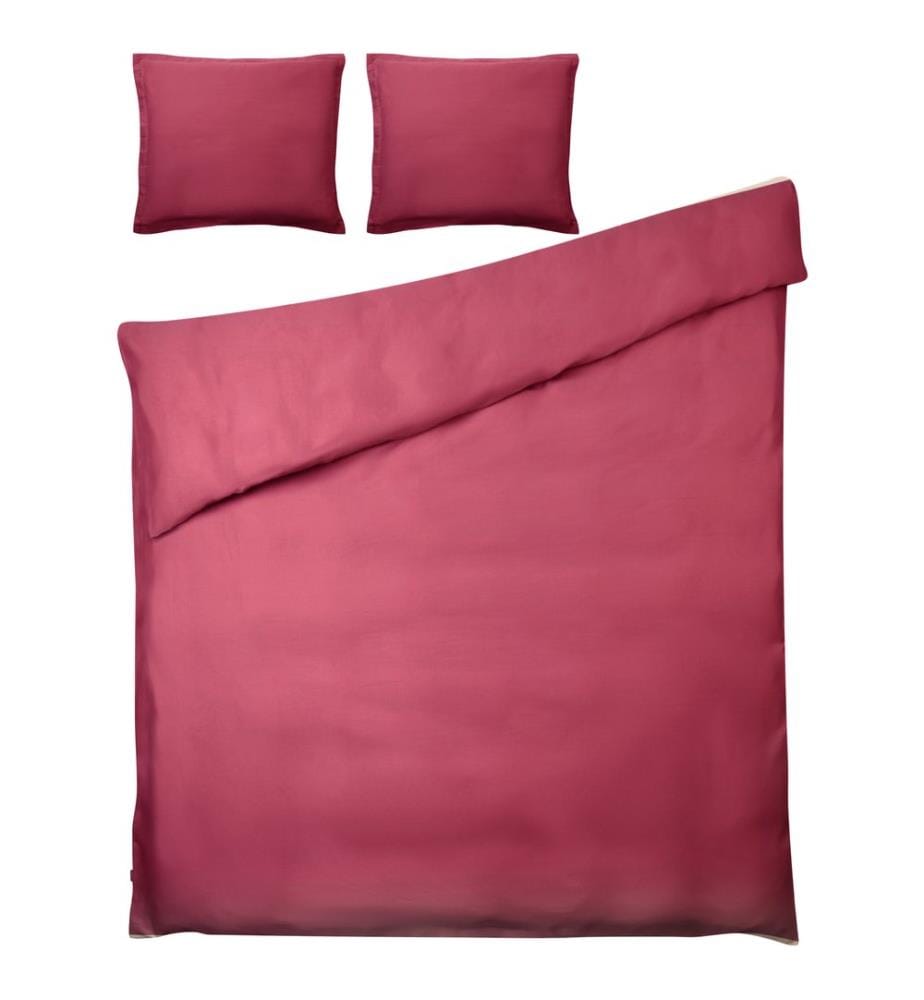 Ensemble de housses de couette PARKROSE Satin de coton 150 x 200 cm Rouge Bordeaux